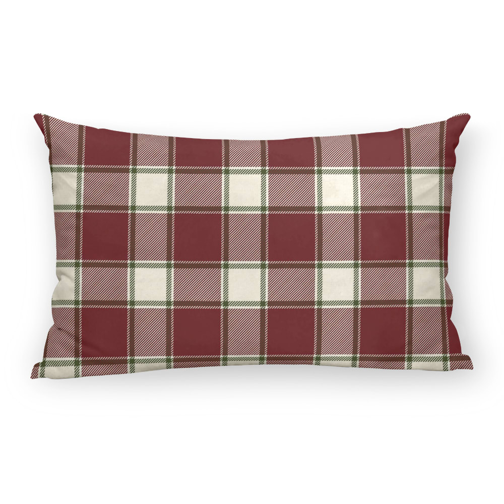 Housse de coussin 100 % coton rouge 30x50 cm