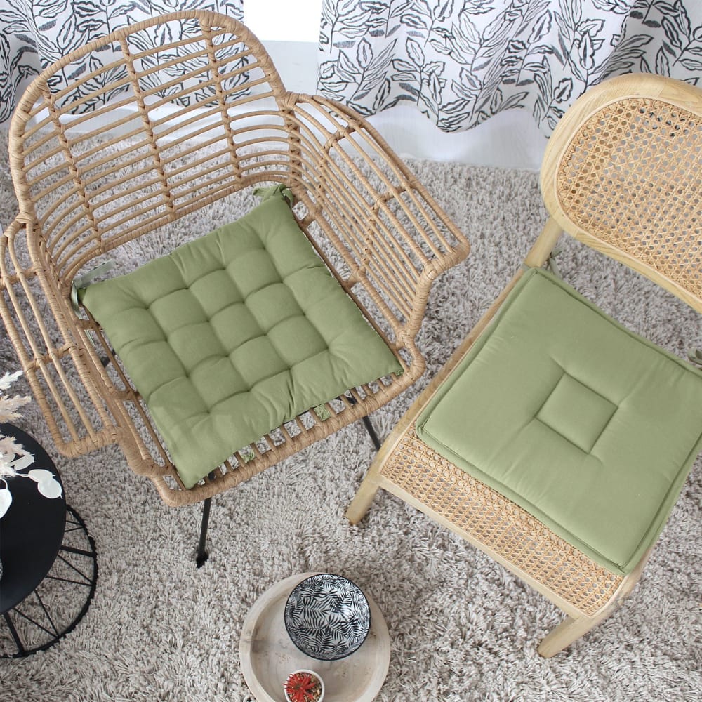 Galette de chaise plate olive 40 cm x 40 cm — vue 3