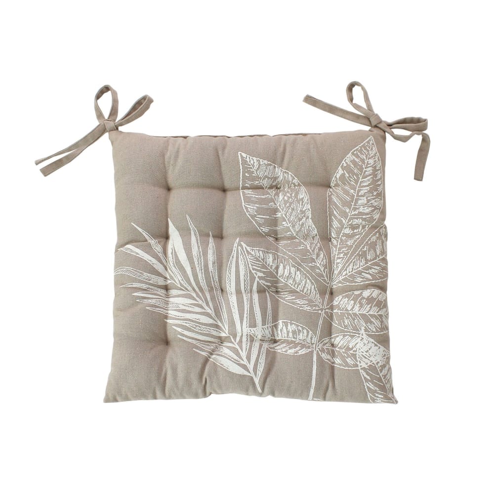 Galette de chaise en coton recyclée naturel 38 x 38 cm