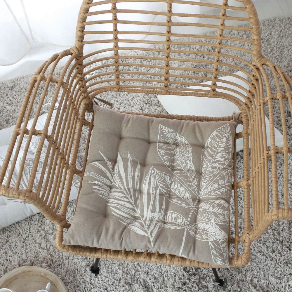 Galette de chaise en coton recyclée naturel 38 x 38 cm — vue 3