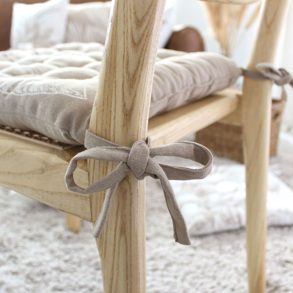 Galette de chaise en coton recyclée naturel 38 x 38 cm — vue 4