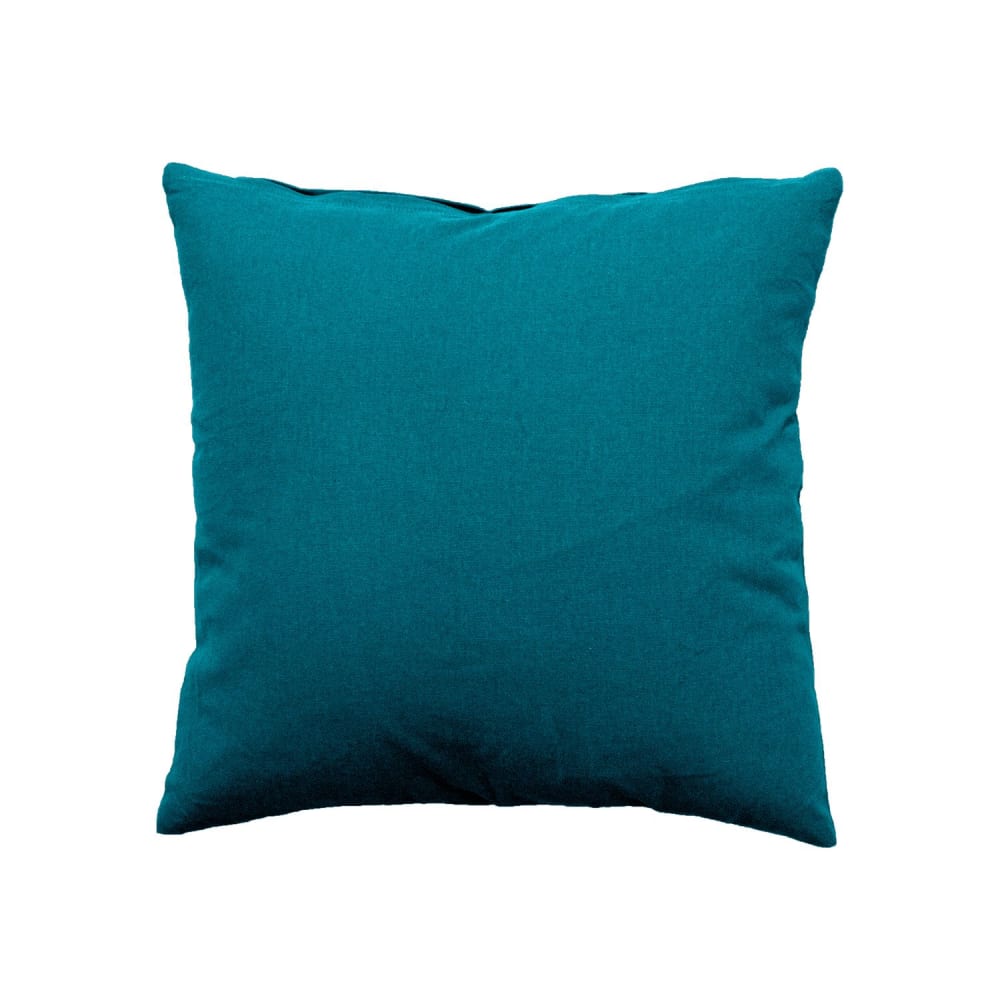 Coussin déhoussable en coton bleu canard 40 x 40 cm