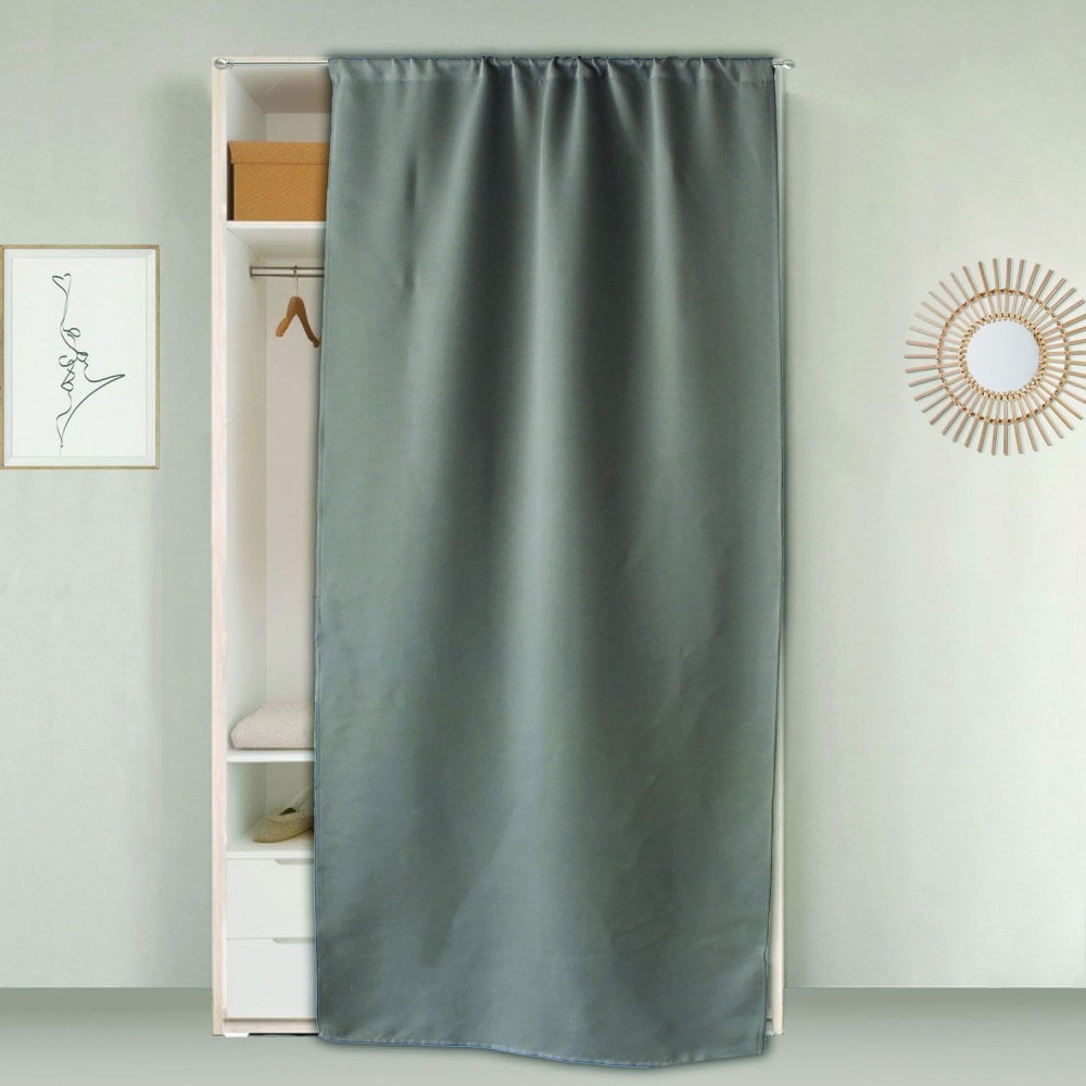 Rideau de porte occultant gris clair 90 x 210 cm — vue 4