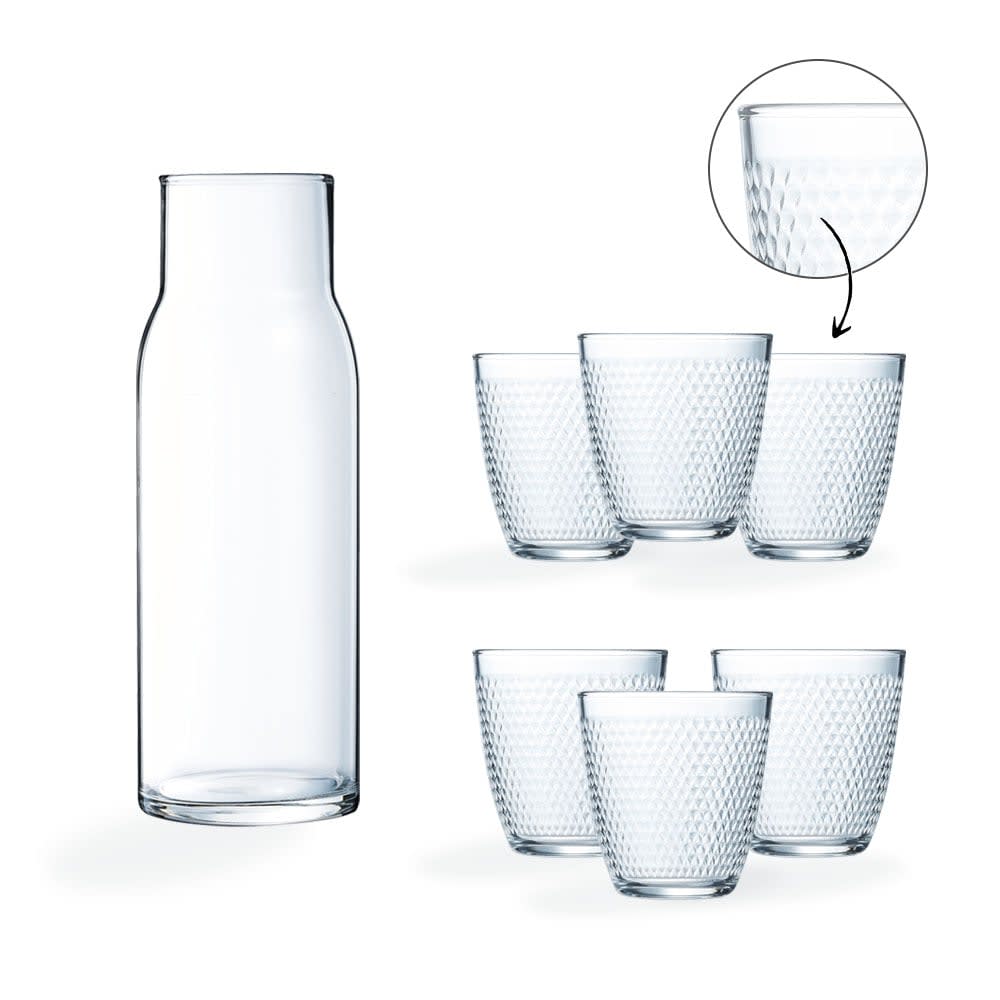 Ensemble carafe en verre et 6 verres à eau 25 cl Ensemble carafe en verre et 6 verres à eau 25 cl