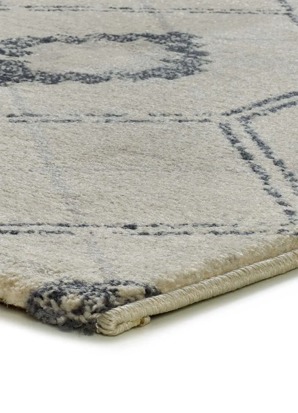 Tapis de couloir géométrique bleu / crème 80x200 cm — vue 4