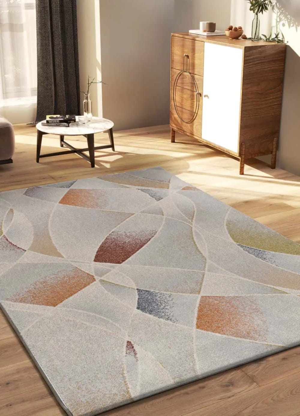 Tapis abstrait multicolore / beige 160x230 cm — vue 3