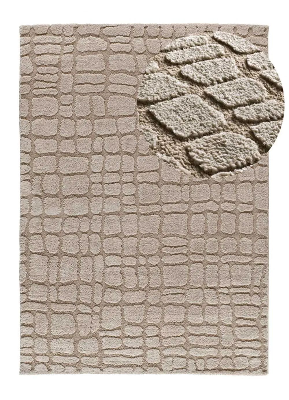 Tapis à relief scandinave taupe 152x235 cm
