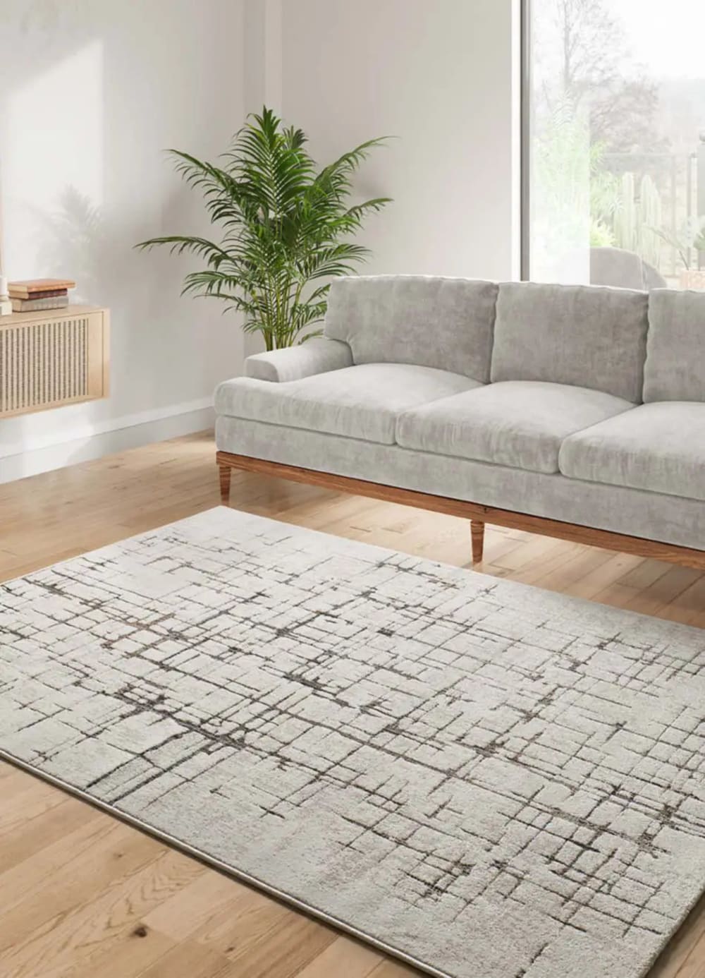 Tapis moderne crème / marron 80x120 cm — vue 3