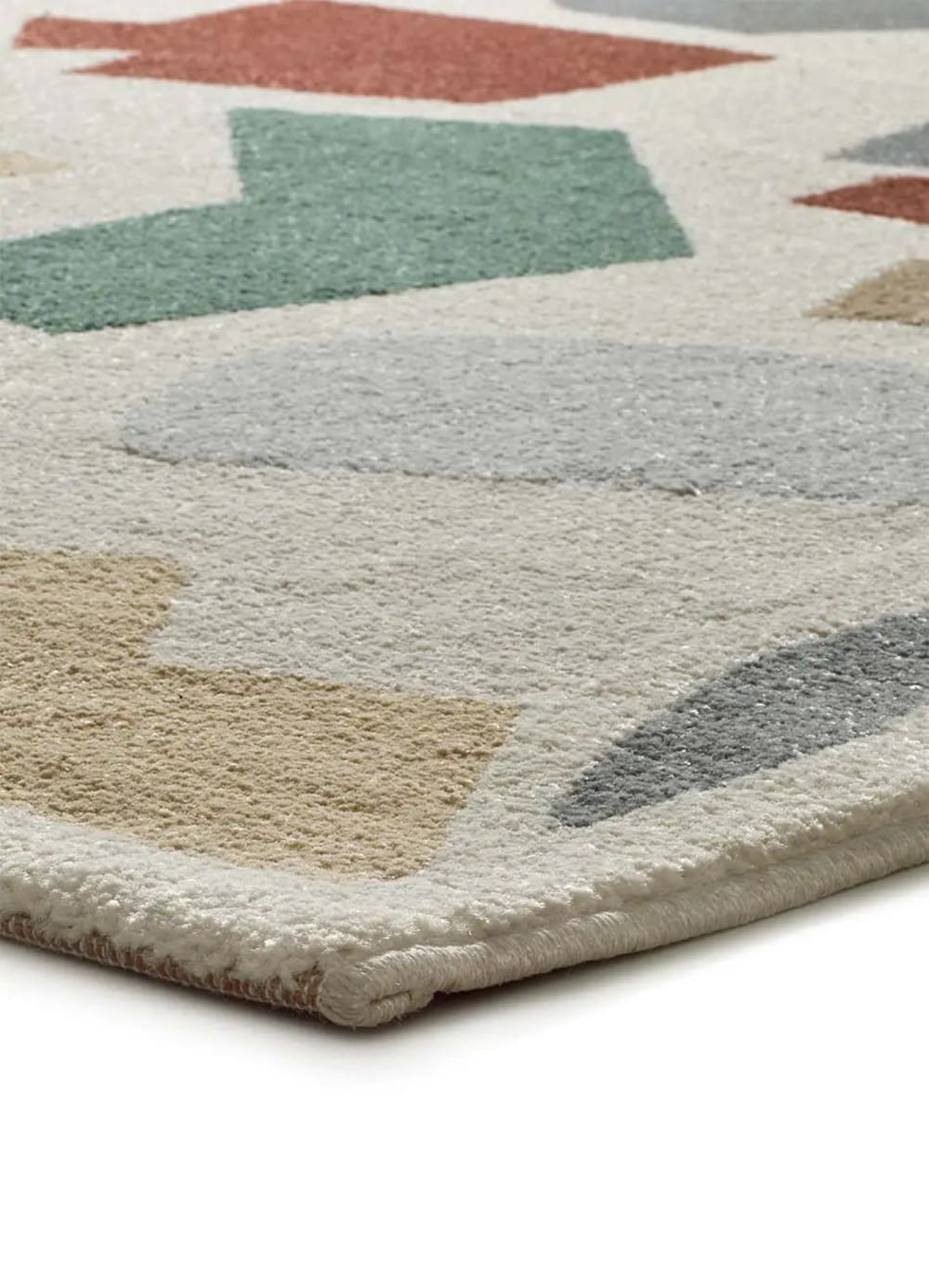 Tapis géométrique beige/cuivre/vert 200x290 cm — vue 4