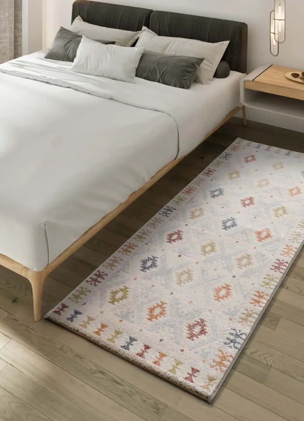 Tapis de couloir ethnique multicolore / beige 80x200 cm — vue 3