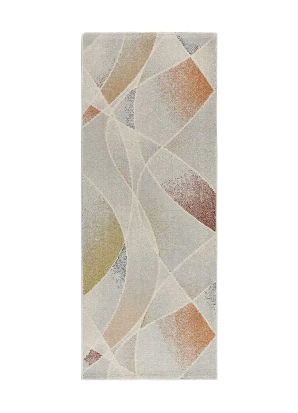 Tapis de couloir abstrait multicolore / beige 80x200 cm