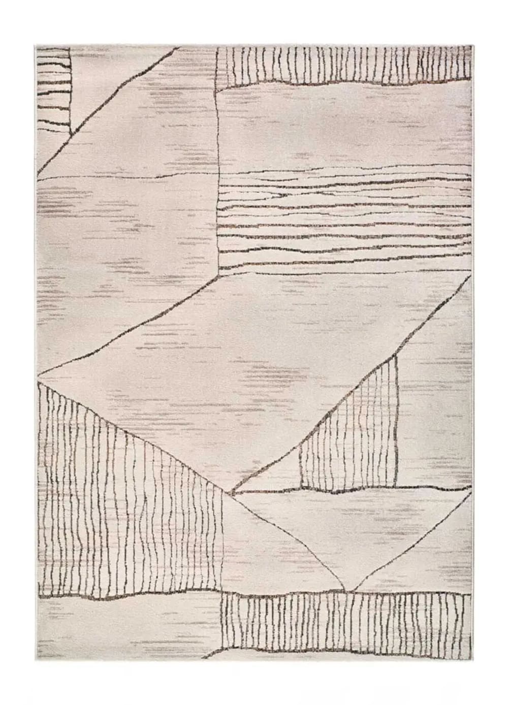 Kurzflorteppich, Ethnisch, creme / braun, 133x190 cm - Maisons Du