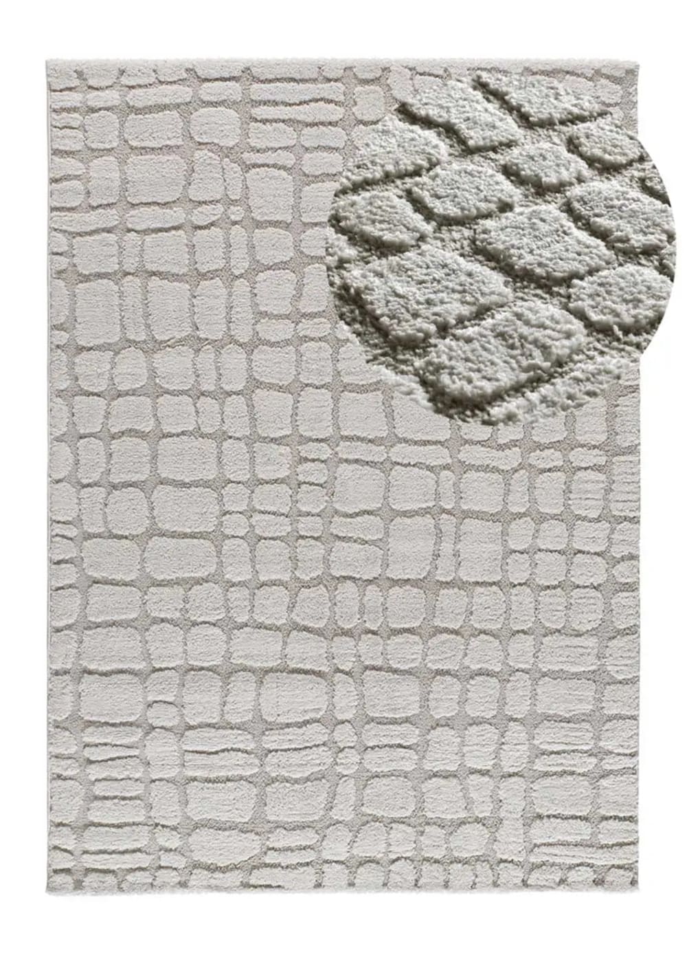 Atticgo Hochflorteppich, Skandinavisch mit Relief, grau, 152x235 cm style modern Öko-Tex Zertifikat - Pes - Polyester