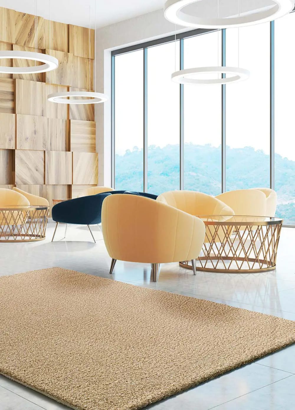 Tapis shaggy uni beige 160x230 cm — vue 3