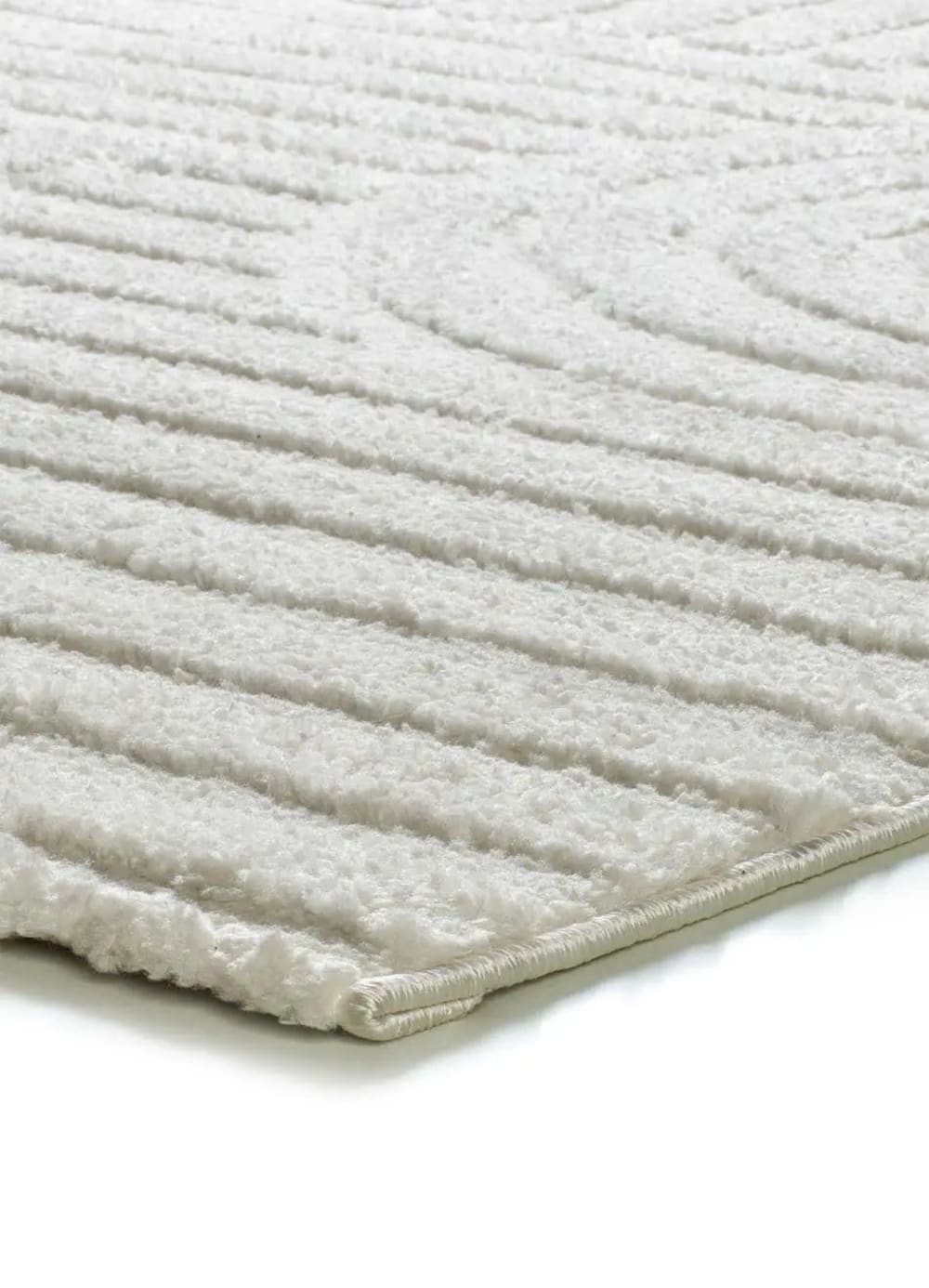 Tapis à relief géométrique blanc 126x190 cm — vue 4