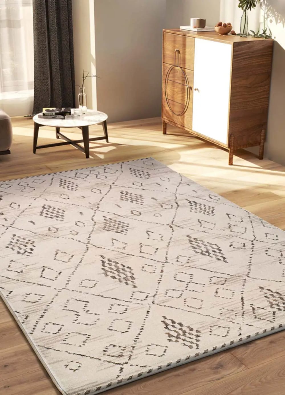 Tapis ethnique crème / marron 80x120 cm — vue 3