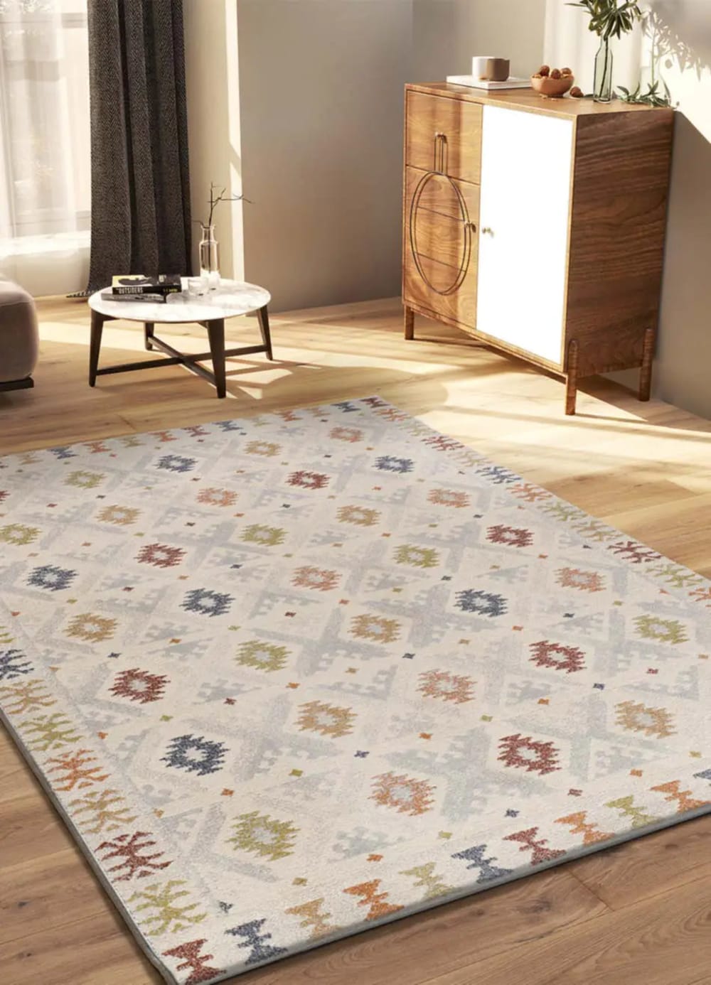 Tapis ethnique multicolore / beige 133x190 cm — vue 3