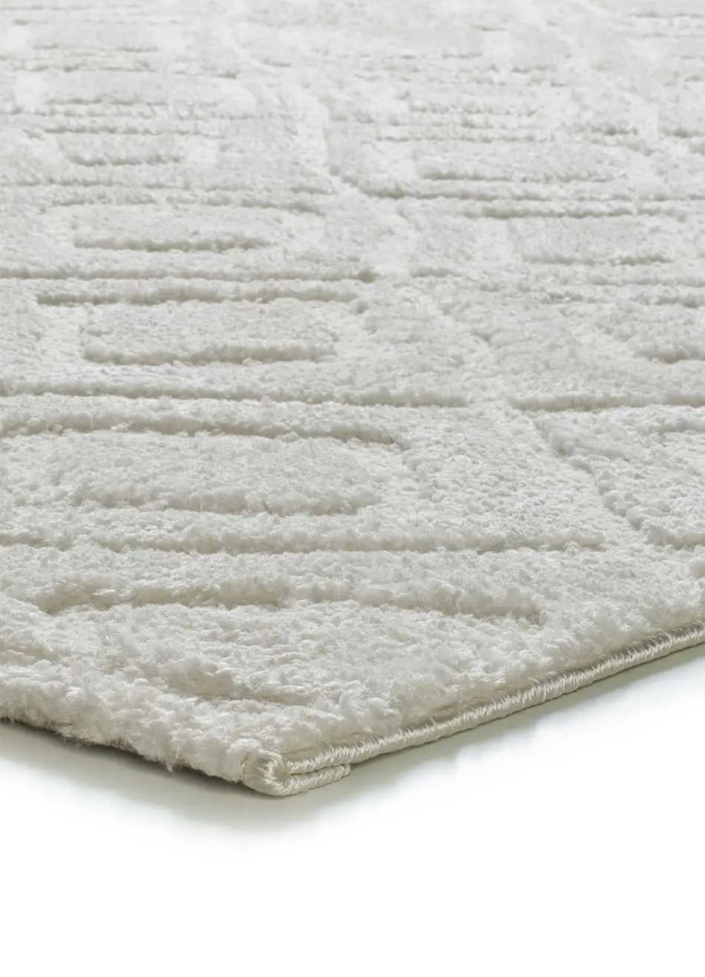 Tapis à relief scandinave blanc 152x235 cm — vue 4