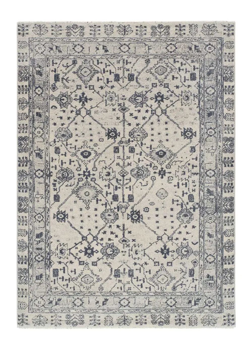 Tapis vintage bleu / crème 160x230 cm
