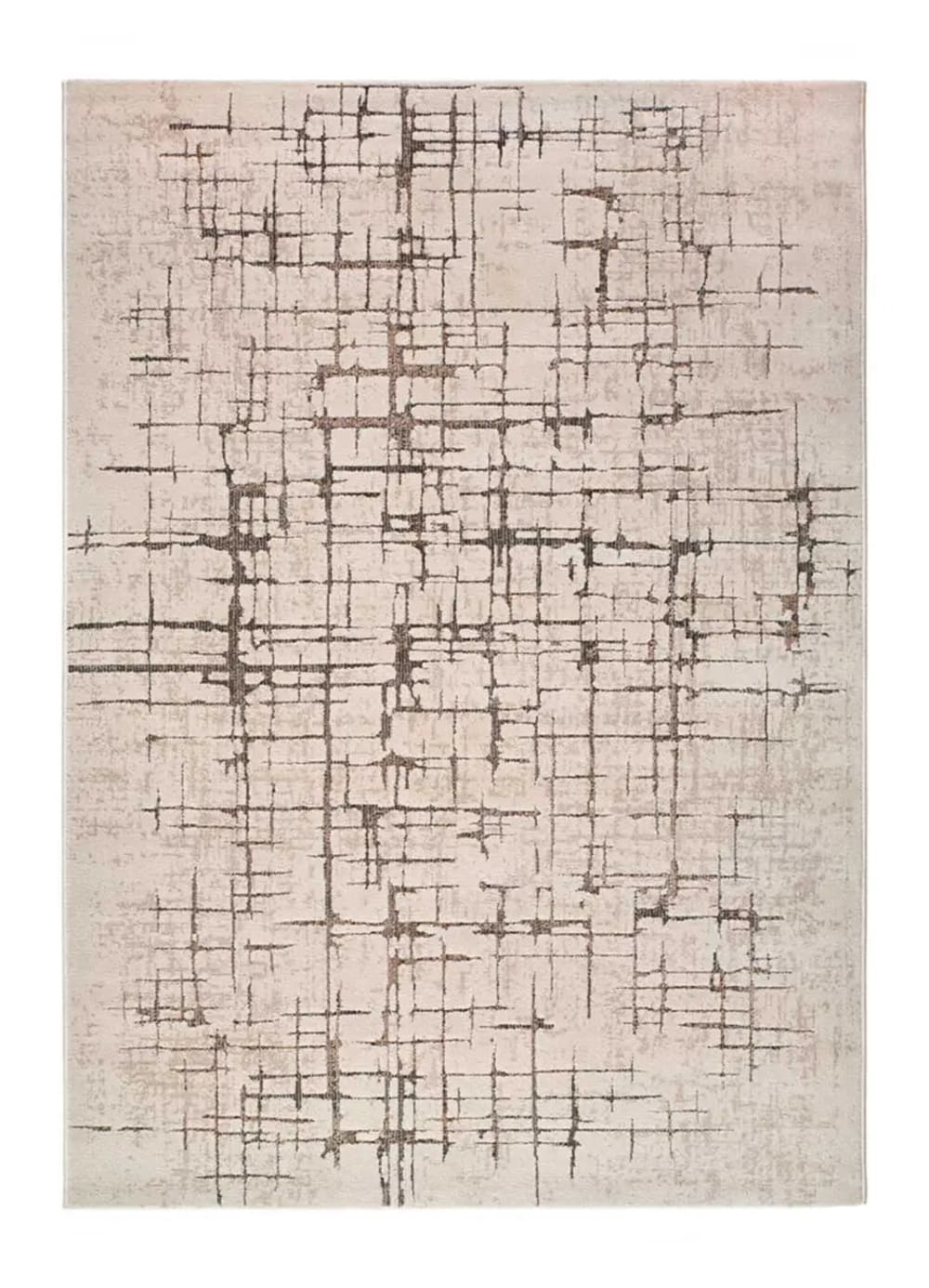 Tapis moderne crème / marron 133x190 cm