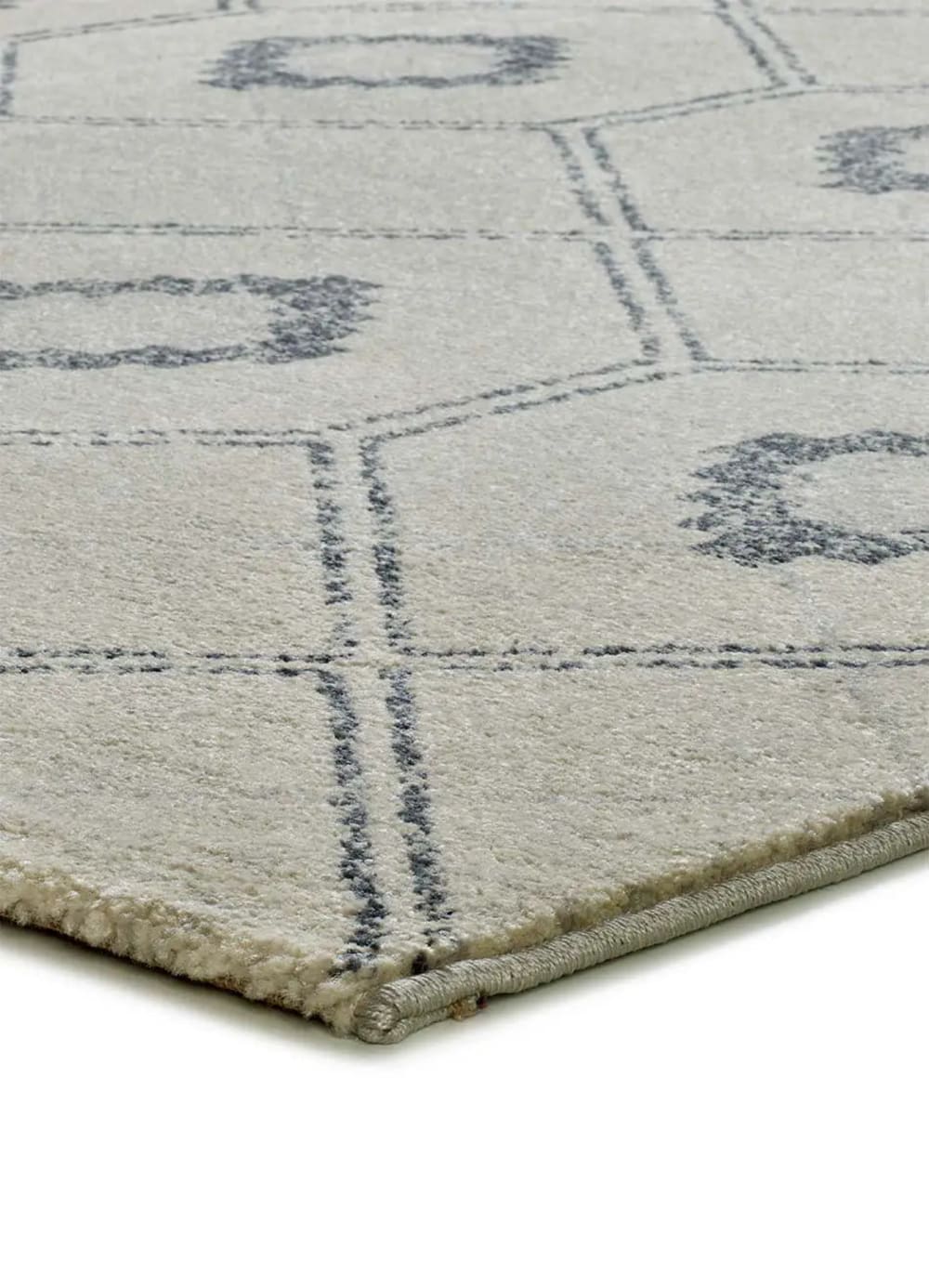 Tapis géométrique bleu / crème 160x230 cm — vue 4