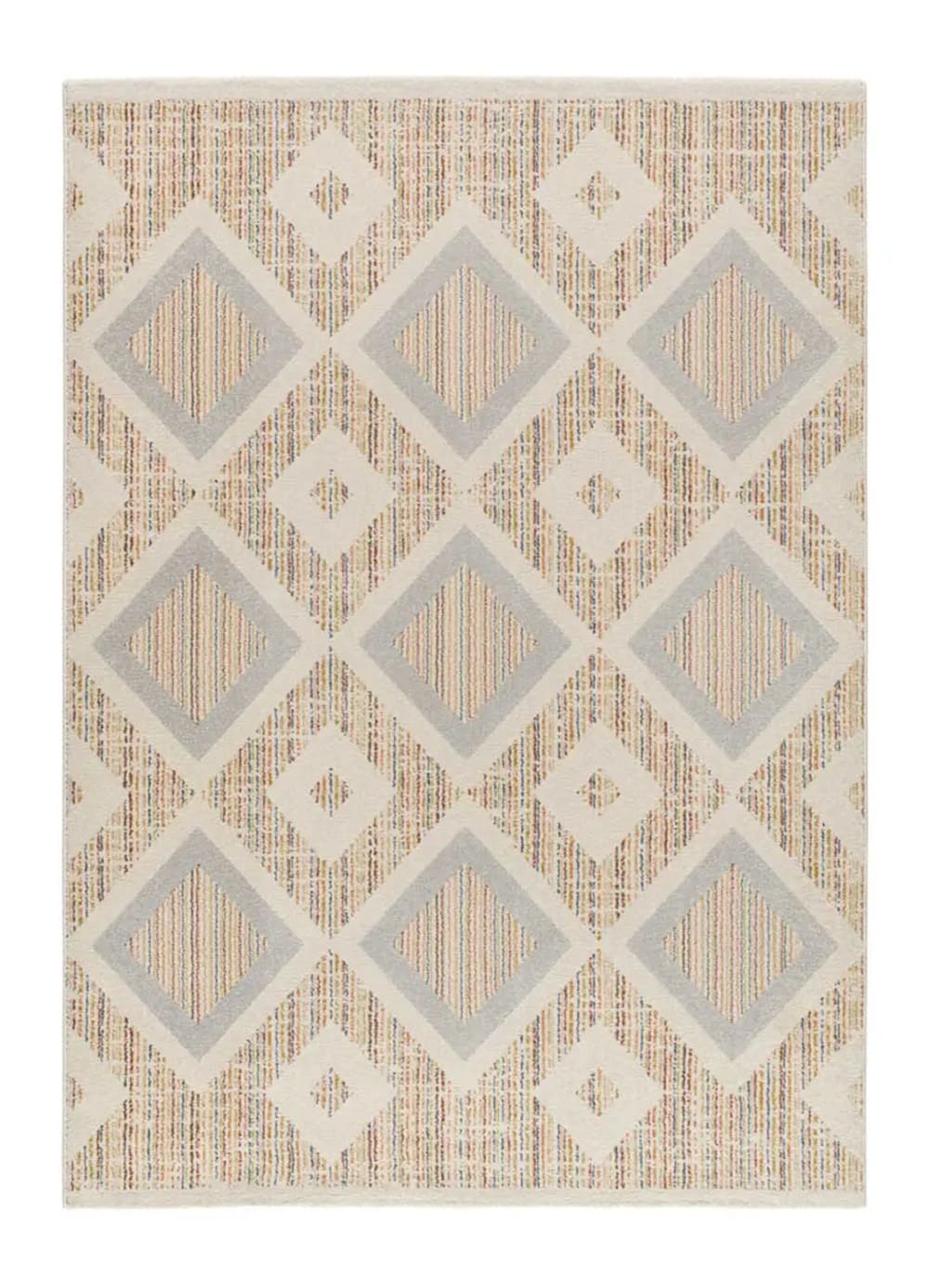 Tapis géométrique multicolore / beige 160x230 cm