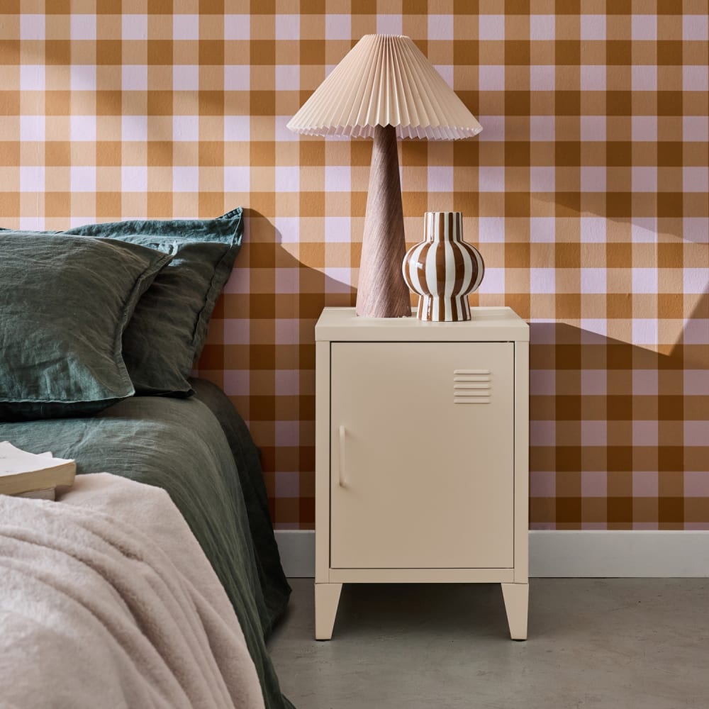 sweeek Kinder-Nachttisch aus Metall, beige, 1 Tür style industrial Stahl Baby