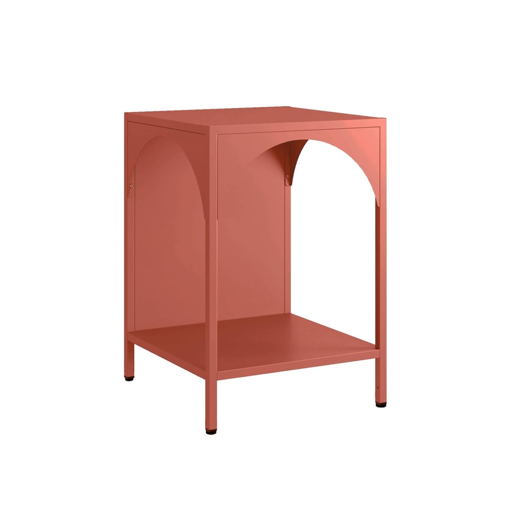 Table de chevet table d'appoint acier terracotta