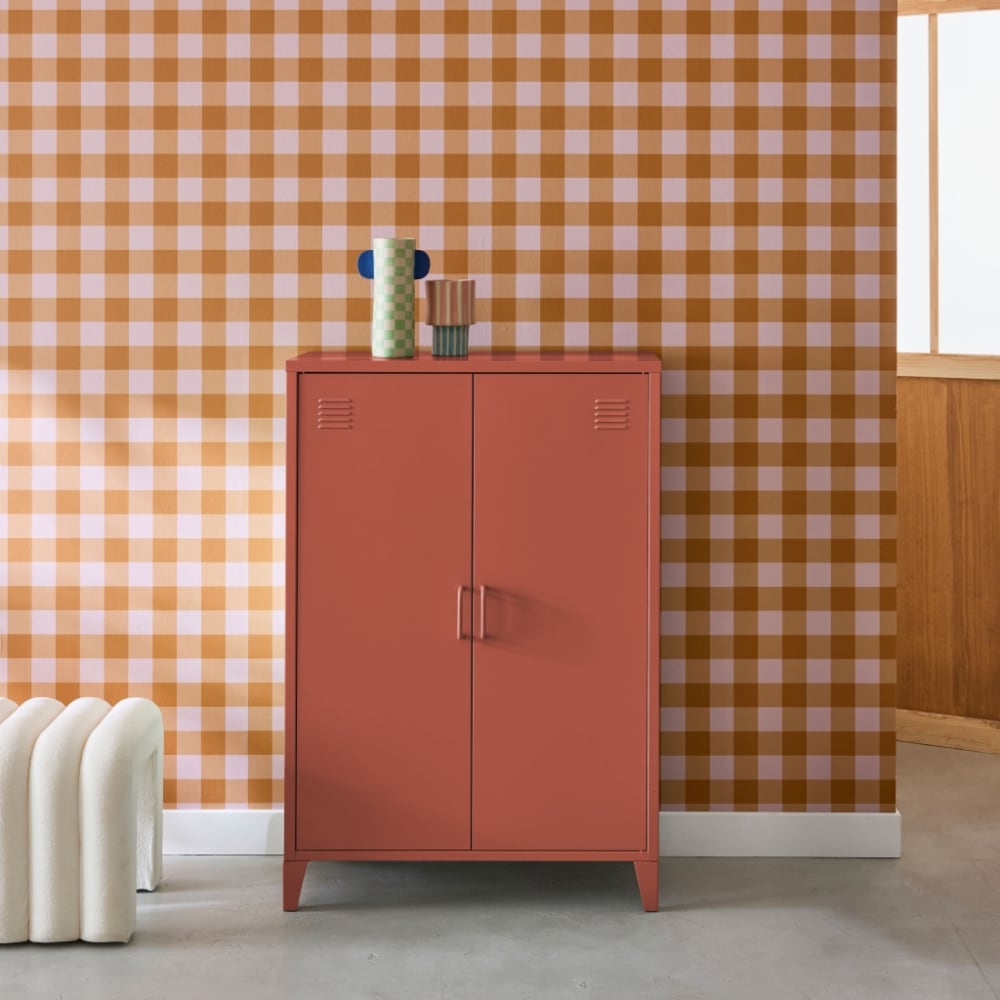 sweeek Kinderschrank / Kommode aus Metall, terrakotta style industrial ROT METALL Kinder