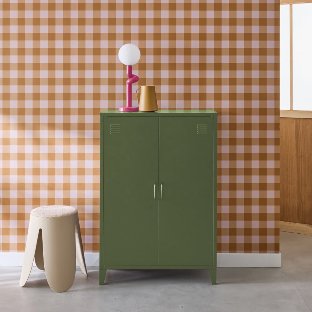 sweeek Kinderschrank / Kommode aus Metall, khaki style industrial GRÜN METALL Kinder