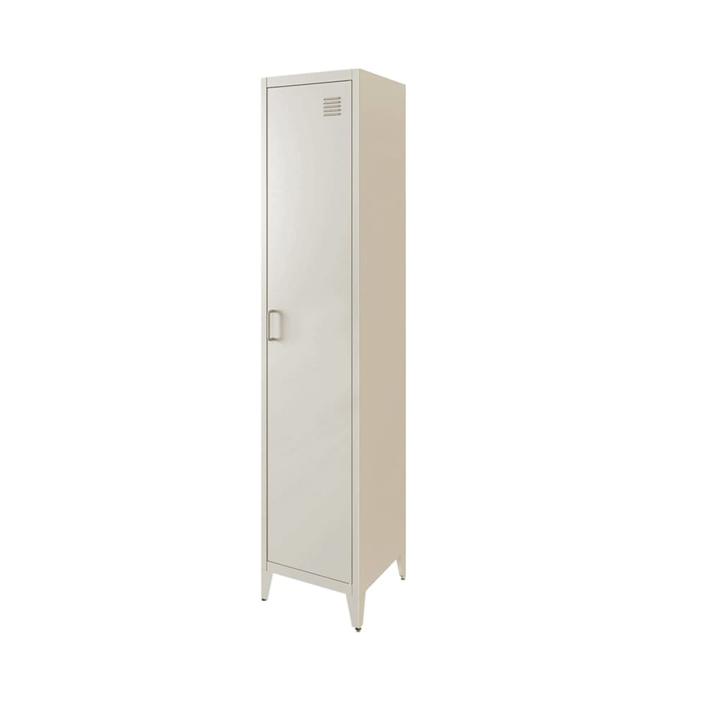 Armoire chambre acier beige, 4 espaces de rangement