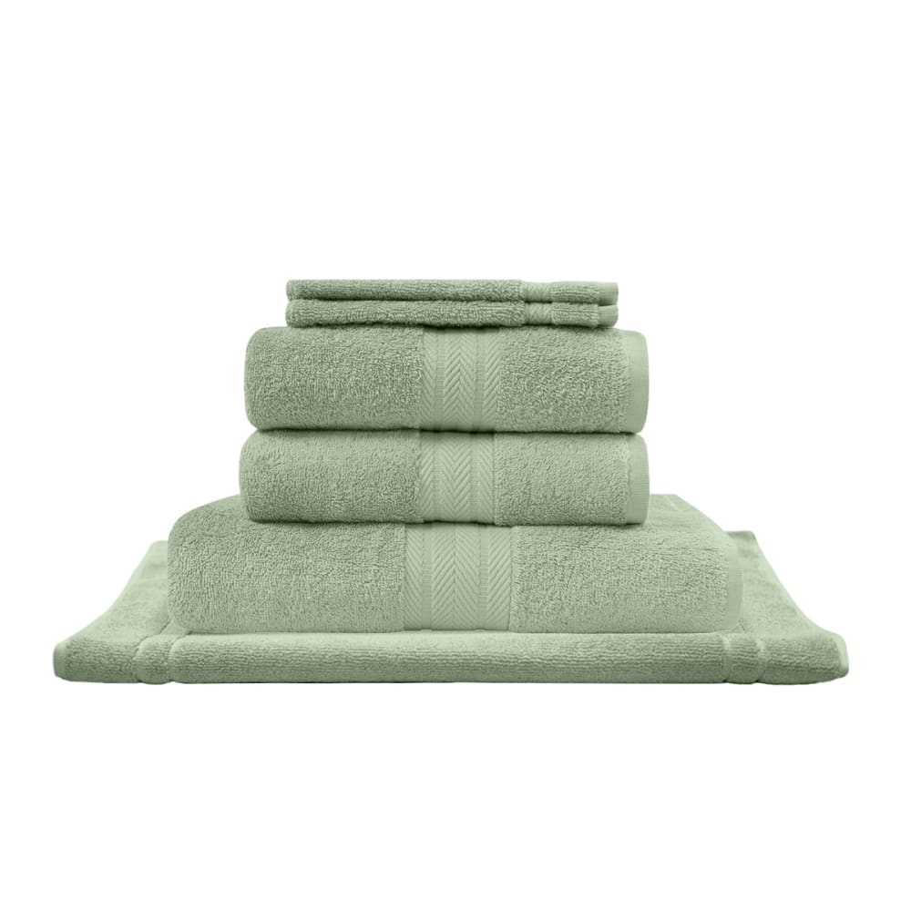 Eensemble de bain avec tapis 6 pièces sauge