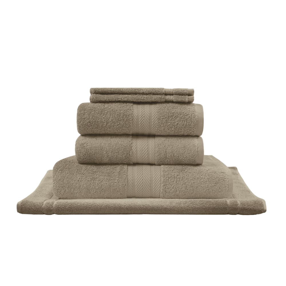 Eensemble de bain avec tapis 6 pièces mastic