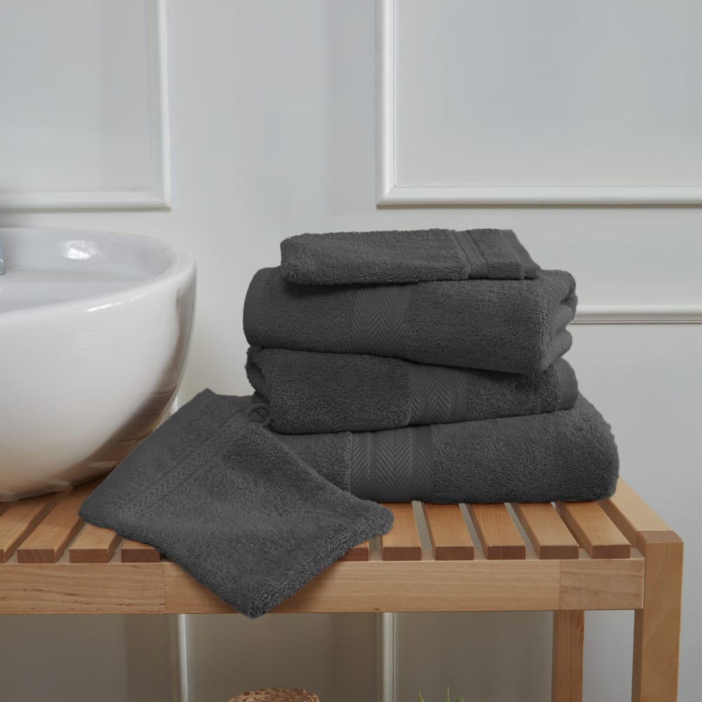 Eensemble de bain avec tapis 6 pièces anthracite — vue 3