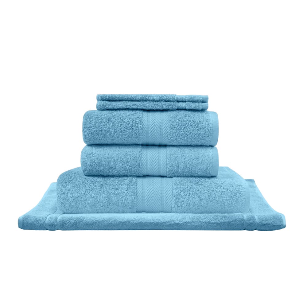 Eensemble de bain avec tapis 6 pièces cobalt