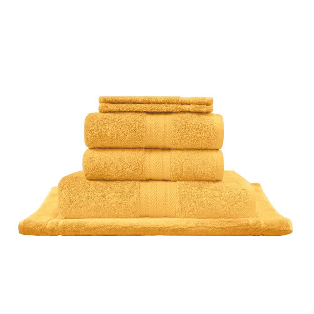 Eensemble de bain avec tapis 6 pièces caramel