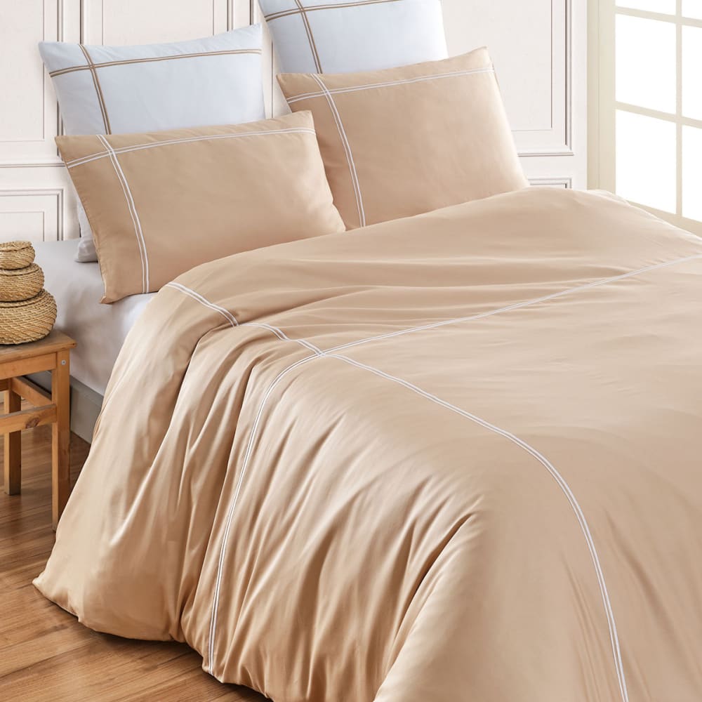 Hhousse de couette satin - moka