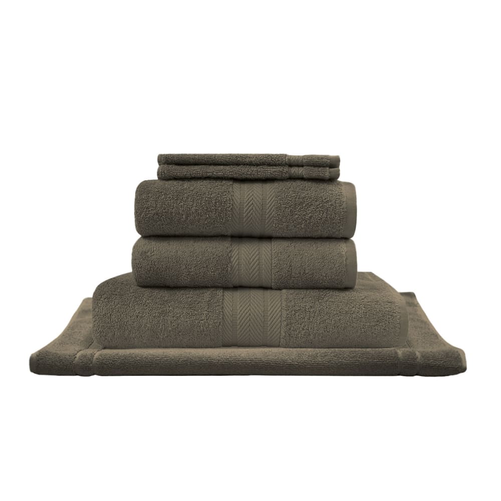 Eensemble de bain avec tapis 6 pièces noisette