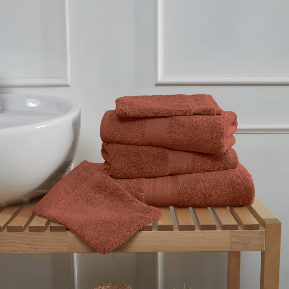 Ensemble de bain avec tapis 6 pièces terracotta — vue 4