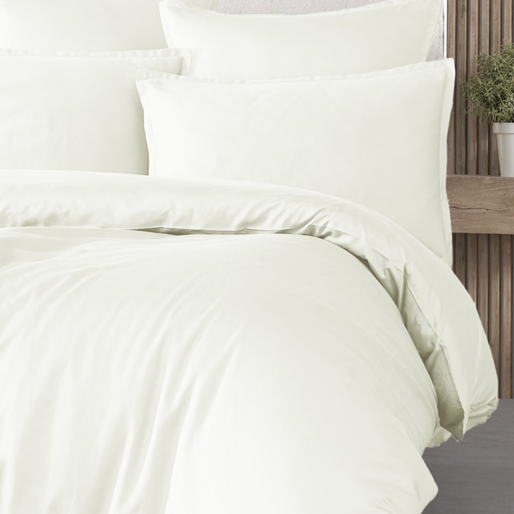 Housse de couette satin coton-tencel 200 fils ecru 240x220 cm — vue 4