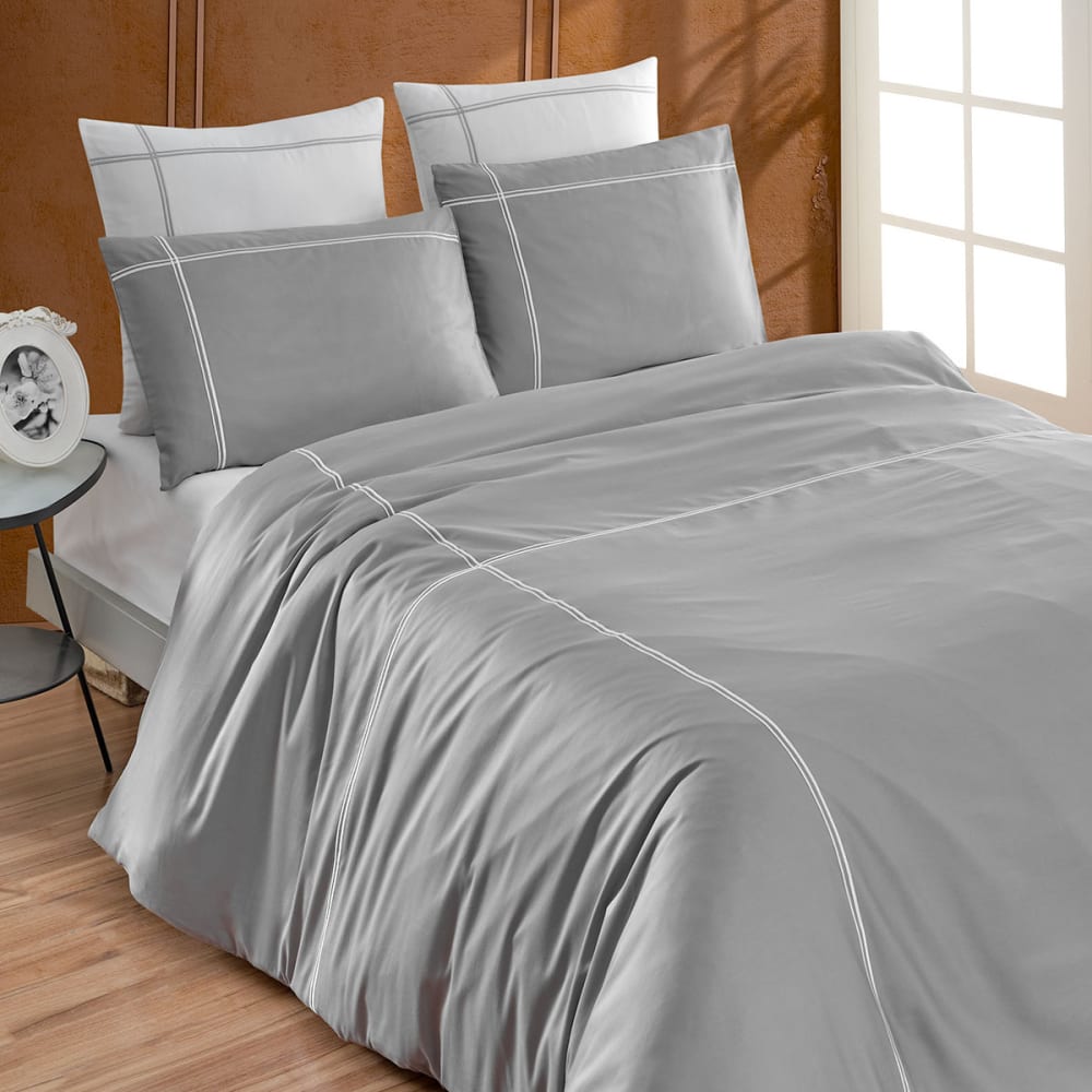 Parure de lit satin + - acier