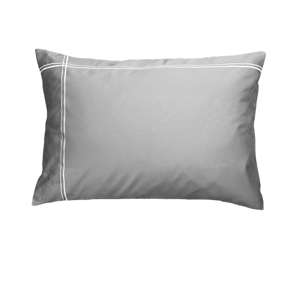 Llot de 2 taies d'oreiller satin de coton 120 gris acier 50x70 cm — vue 3