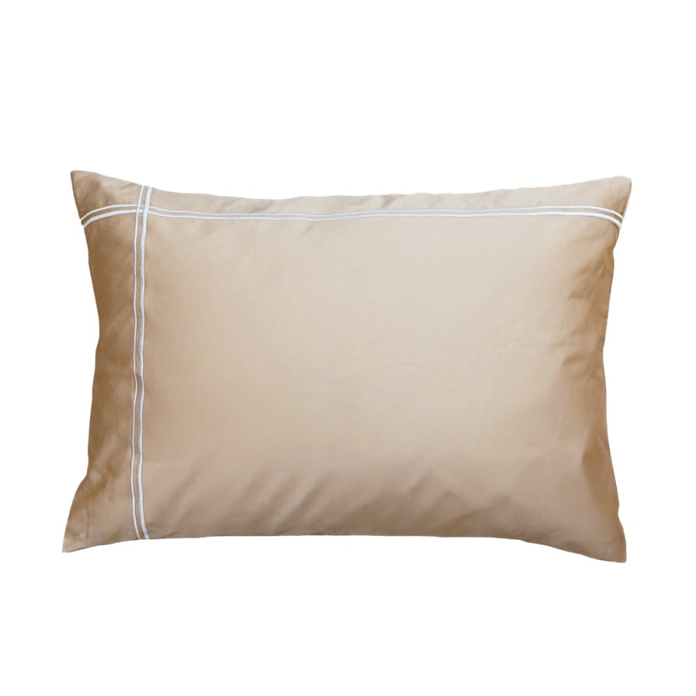 Llot de 2 taies d'oreiller satin de coton 120 moka 50x70 cm — vue 3