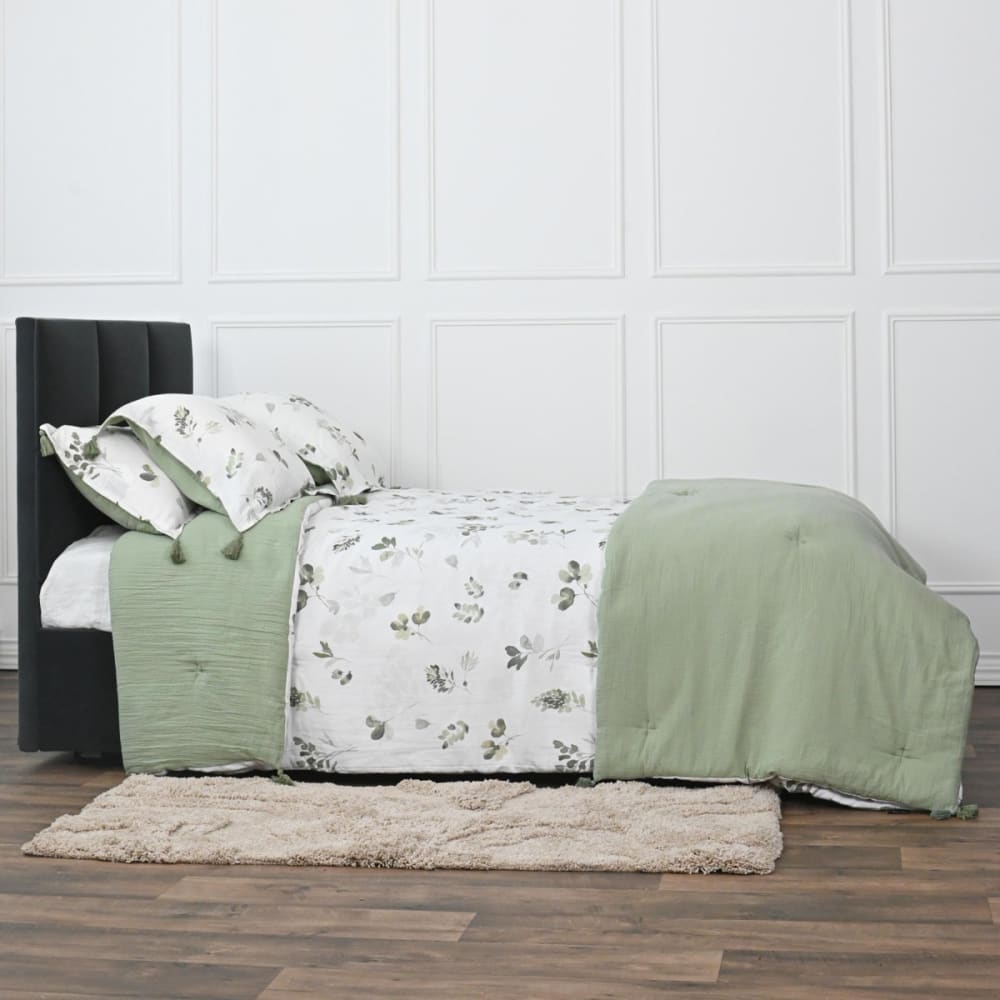 Chemin de lit gaze de coton  lichen 80x200 cm