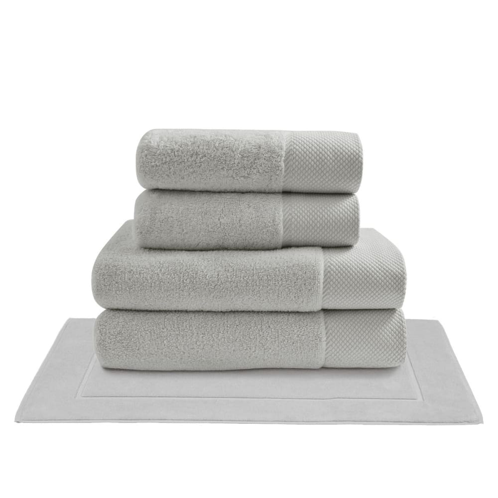 Ensemble de bain 5 pièces avec tapis gris perle