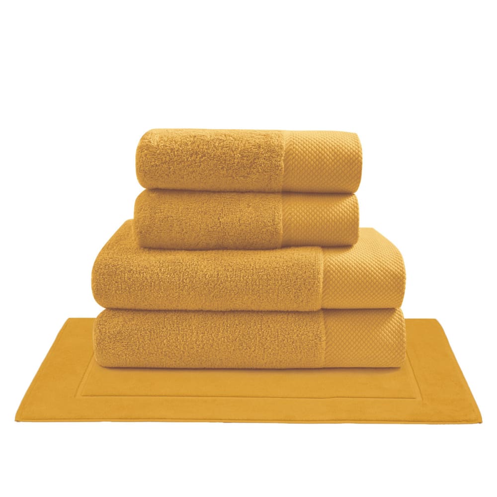 Ensemble de bain 5 pièces avec tapis caramel