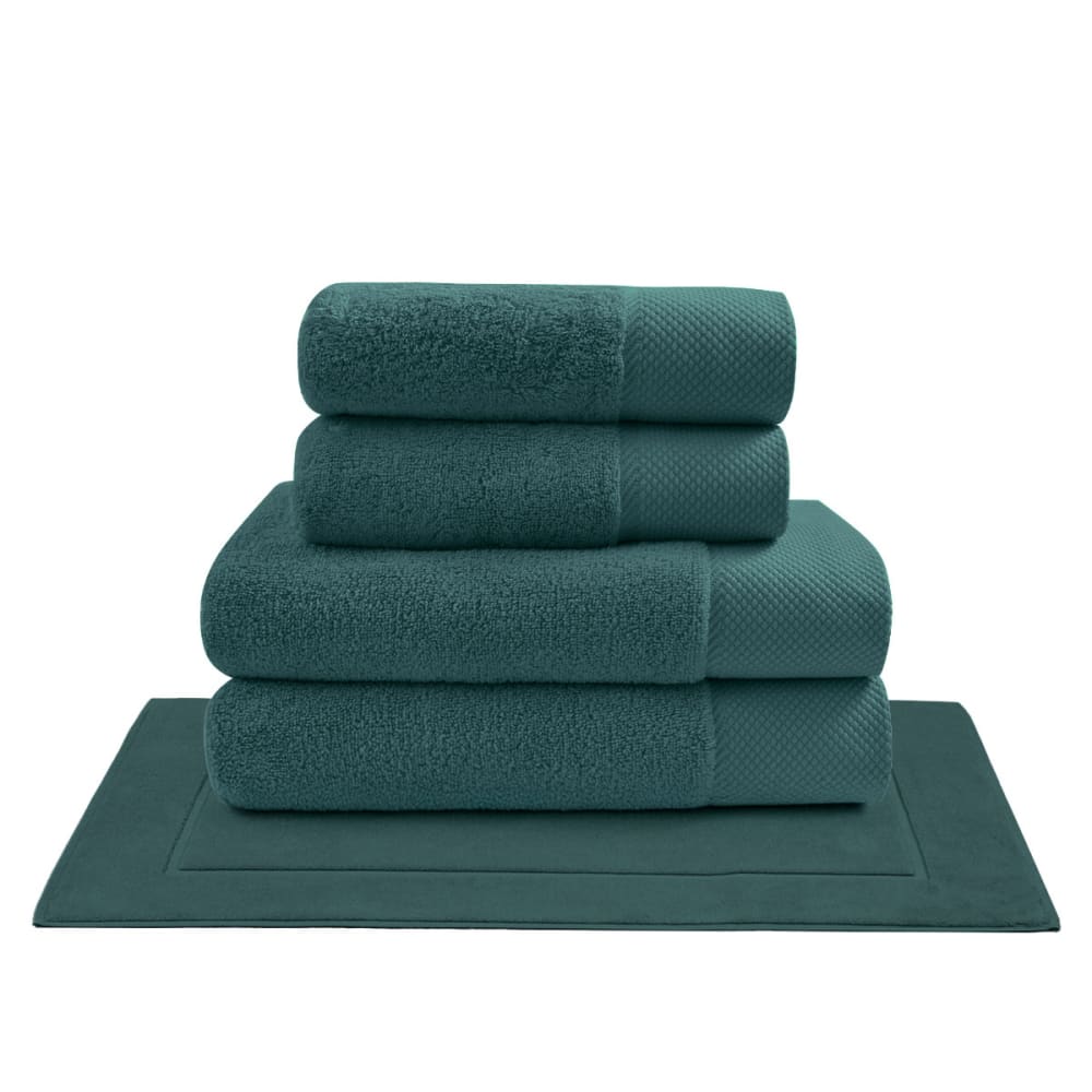 Ensemble de bain 5 pièces avec tapis petrol