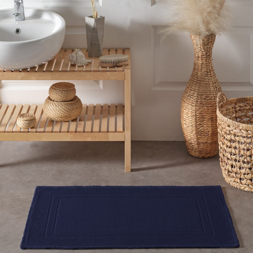 Tapis de bain et descente de lit 1500 g/m² marine 70x120 cm — vue 4