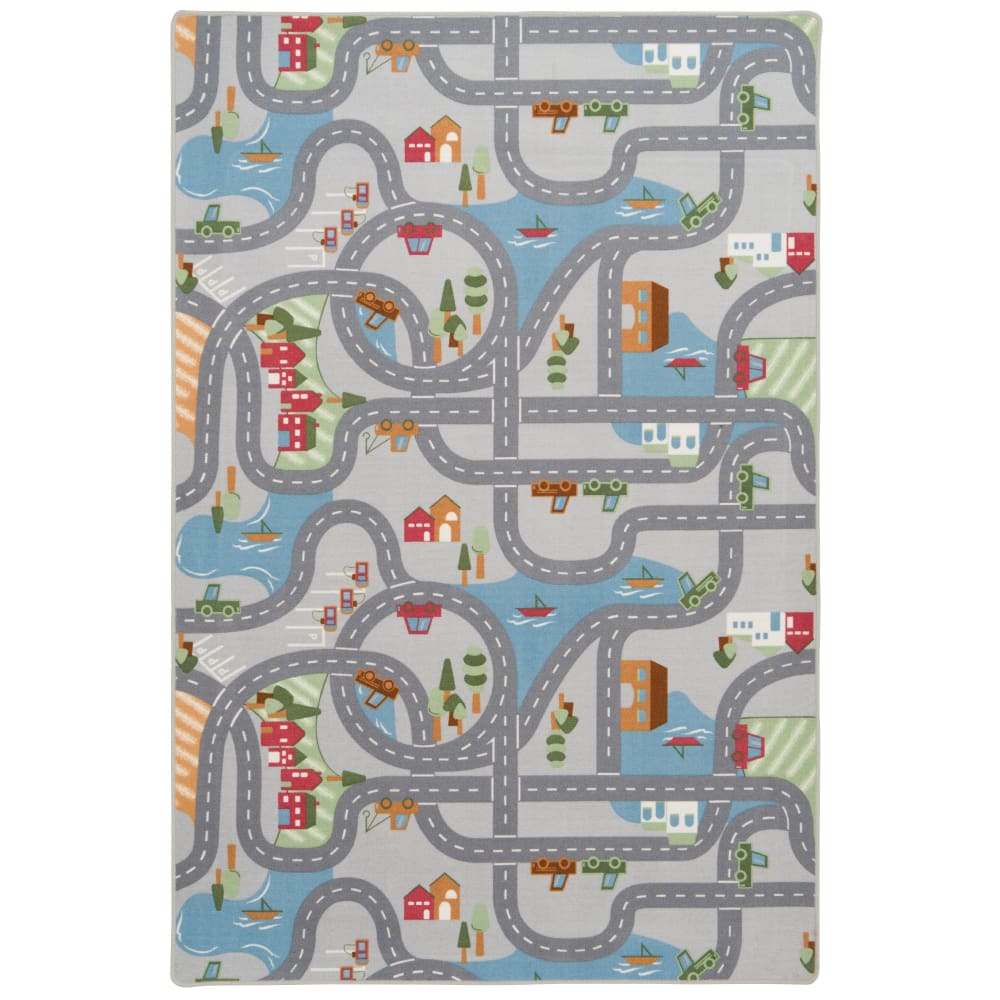 Tapis circuit routier enfant gris 200x300 cm