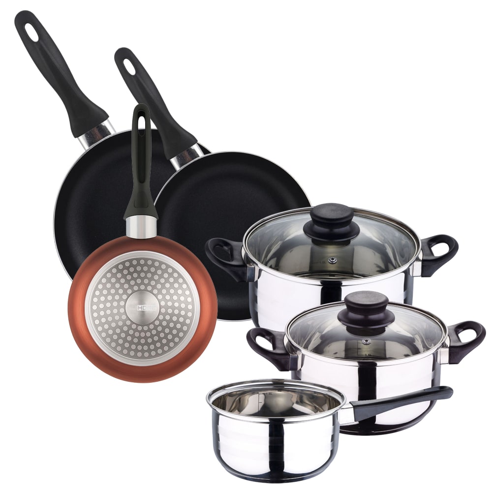 bateria de cocina de acero inox y sartenes cobre o162024 cm
